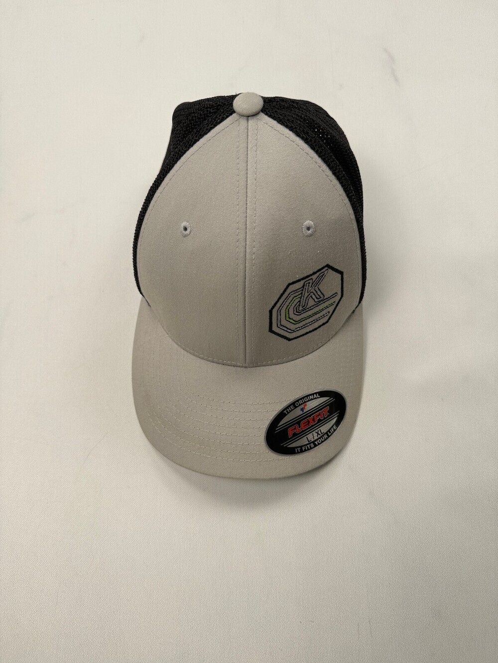 Port Authority Flexfit Trucker Hat Beige Black Contemporary Adjustable - L/XL